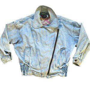 Vintage Andy Johns Denim Jacket Men XL Light Blue 80's 90's Style Retro